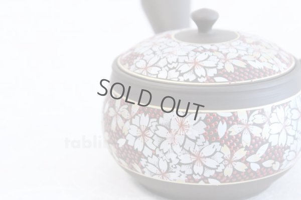 Photo5: Tokoname Kutani collaborate Japanese tea pot ceramic tea strainer sakura 270ml