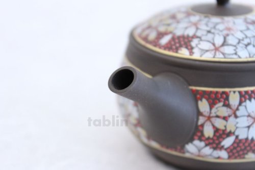 Other Images3: Tokoname Kutani collaborate Japanese tea pot ceramic tea strainer sakura 270ml