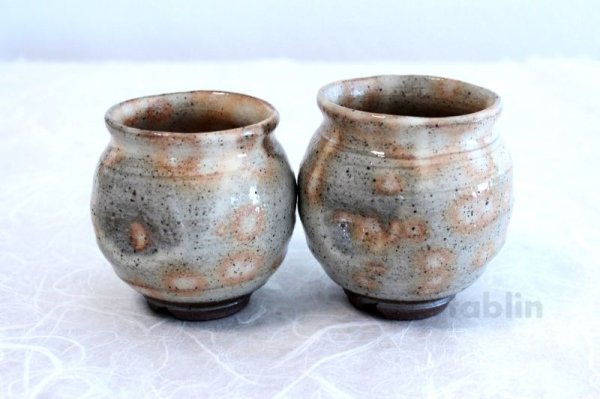 Photo3: Hagi yaki ware Japanese tea cups pottery Daruma 
