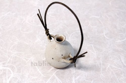 Other Images2: Shigaraki pottery Japanese small vase mimituki wood handle H 7cm