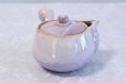 Photo3: Hagi yaki ware Japanese tea pot Purple kyusu with stainless tea strainer 360ml (3)