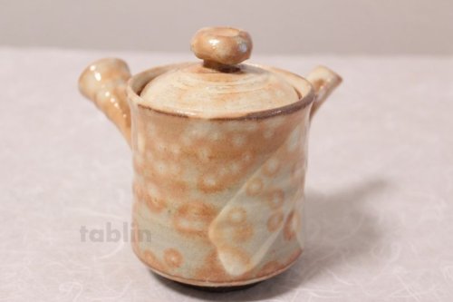 Other Images3: Hagi yaki ware Japanese tea pot cups set Kama hen pottery tea strainer 430ml