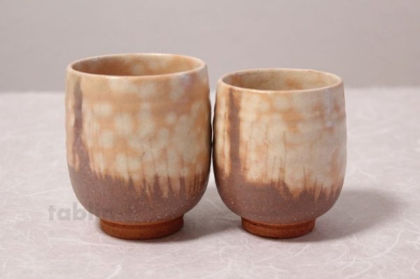 Photo1: Hagi yaki ware Japanese tea cups pottery Ayado hai