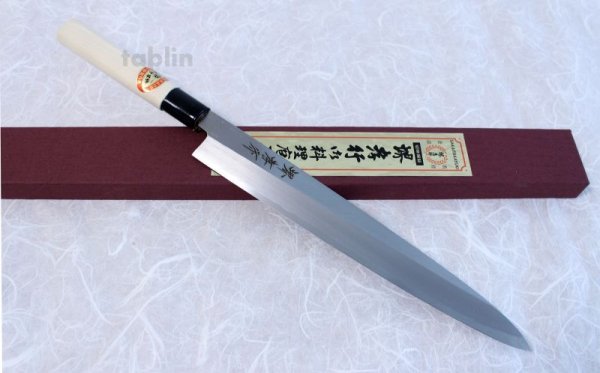 Photo1: SAKAI TAKAYUKI Japanese knife Kasumitogi Yasuki white steel Sashimi any size 