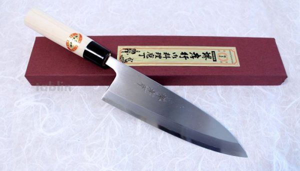 Photo1: SAKAI TAKAYUKI Japanese knife Kasumitogi Yasuki white steel Deba any size 