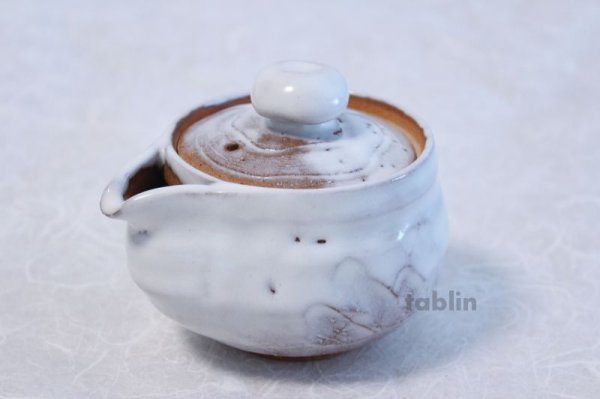 Photo3: Japanese tea set pot cups Houhin White glaze pottery tea strainer 260ml