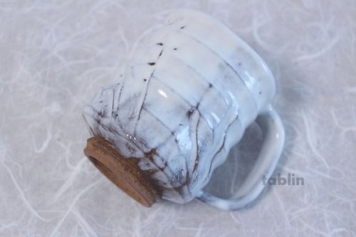 Other Images1: Hagi yaki ware Japanese pottery mug coffee cup to white glaze Keiichiro 300ml