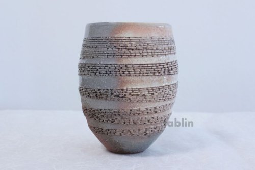 Other Images1: Hagi yaki ware Japanese vase Hagiretu monka Kohei H 18.5cm