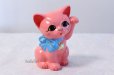 Photo3: Japanese Lucky Cat Tokoname ware YT Porcelain Maneki Neko ribbon pink H15cm (3)