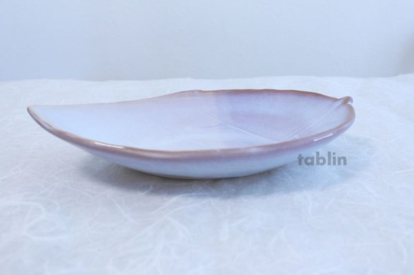Photo2: Hagi ware Japanese Serving plate Hagi purple Leaf W310mm