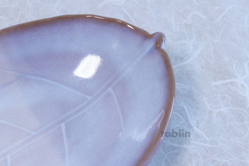 Other Images1: Hagi ware Japanese Serving plate Hagi purple Leaf W310mm
