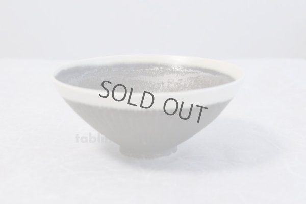 Photo1: Kiyomizu porcelain Japanese matcha tea bowl shirokuro Hira Daisuke Tokinoha