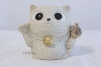 Shigaraki pottery Japanese lucky cat maneki neko doll H140mm
