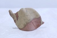 Shigaraki pottery Japanese small vase leaf H 75mm