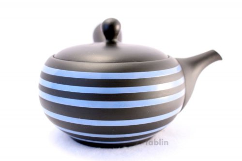 Other Images2: Tokoname yaki ware Japanese tea pot Tosei ceramic tea strainer blue line 250ml