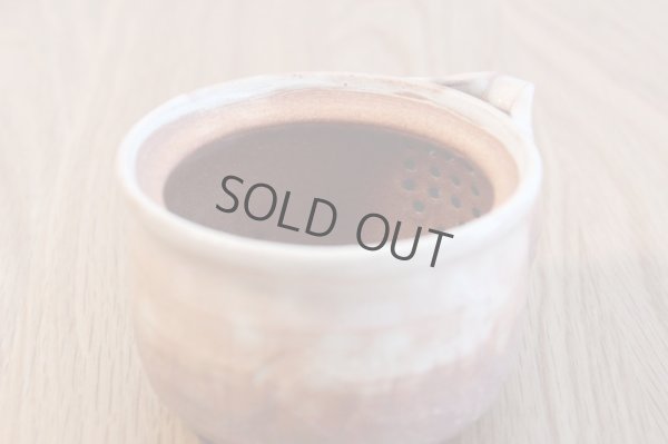 Photo3: Hagi yaki ware Japanese tea pot Ayatuti sen kyusu pottery tea strainer 200ml