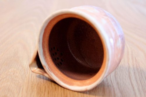 Other Images2: Hagi yaki ware Japanese tea pot Ayatuti sen kyusu pottery tea strainer 200ml