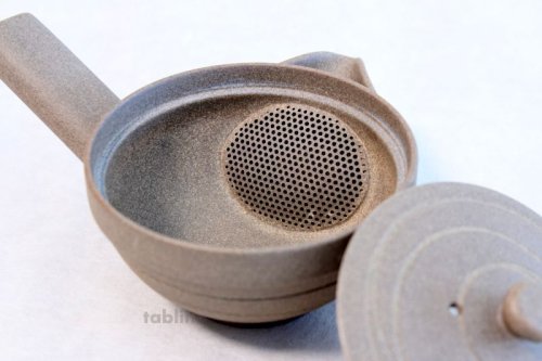 Other Images1: Tokoname yaki ware Japanese tea pot Yakishime morisei ceramic tea strainer 200ml