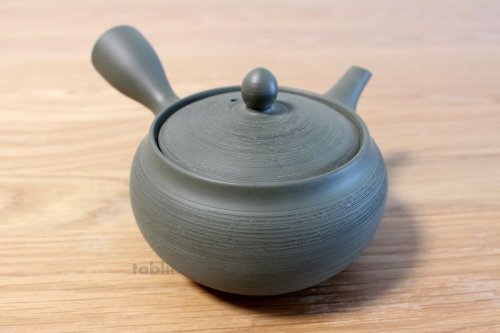 Other Images2: Tokoname yaki ware Japanese tea pot Shunjyu green ceramic tea strainer 290ml