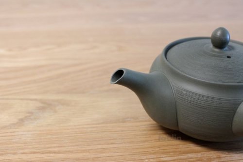 Other Images3: Tokoname yaki ware Japanese tea pot Shunjyu green ceramic tea strainer 290ml