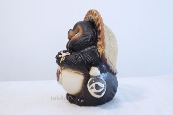 Photo3: Shigaraki pottery Japanese Tanuki Cute Raccoon Dog Onegai ryote H22cm