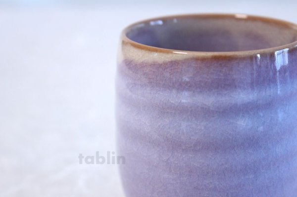 Photo4: Hagi yaki ware Japanese tea cups pottery purple kumi