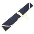 Photo2: Japanese Kitchen knife case scroll cloth type 48 x 71cm blue for six knife (2)