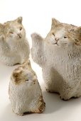 Photo5: Maneki neko lucky cat Shigaraki pottery Japanese doll L H10.5cm (5)