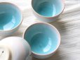 Photo3: Hagi ware Japanese pottery yunomi sencha bowl tea cups mint 130ml set of 5 (3)