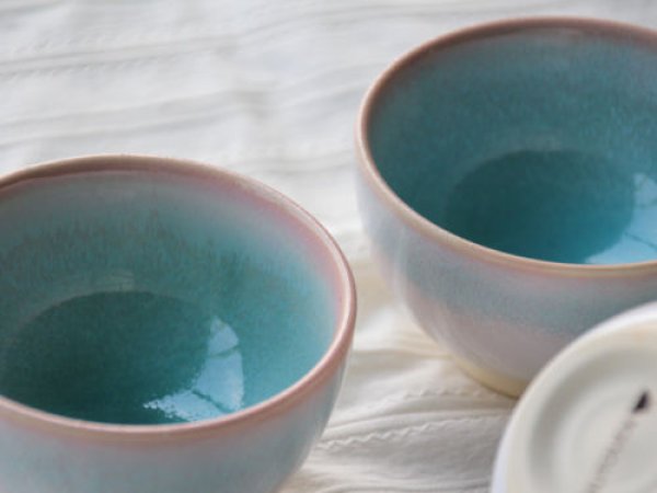 Photo4: Hagi ware Japanese pottery yunomi sencha bowl tea cups mint 130ml set of 5