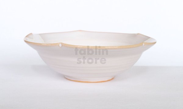 Photo3: Hagi ware Japanese Serving bowl Shiroito White-string W215mm
