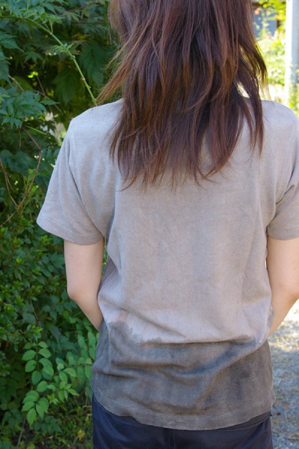 Photo3: Natural and Hand dyes Mitsuru unisexed T-shirt made in Japan kakishibu swallow