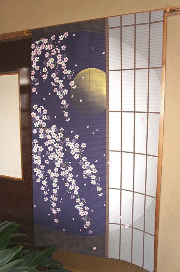 Photo8: Noren Japanese Curtain Doorway NM SD Japanese room sakura cherry 85 x 150 cm