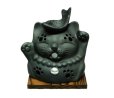 Photo1: Lucky cat Maneki neko Tokoname YT Japanese green tea aroma Incense Burner H12 (1)