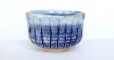 Photo1: Mino Japanese pottery tea ceremony matcha bowl blue togusa carved line chawan (1)