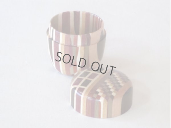 Photo4: Tea Caddy Japanese Natsume Matcha container complex mosaic Hakone Yosegi zaiku