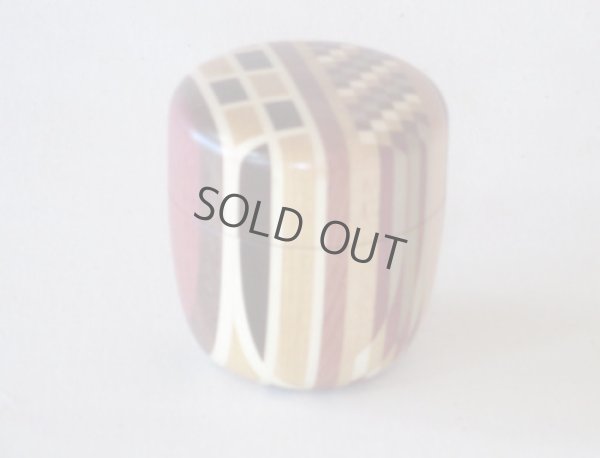 Photo3: Tea Caddy Japanese Natsume Matcha container complex mosaic Hakone Yosegi zaiku