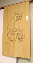 Photo2: Noren CSMO Japanese door curtain flame retardant Modern Cats 85 x 150cm (2)