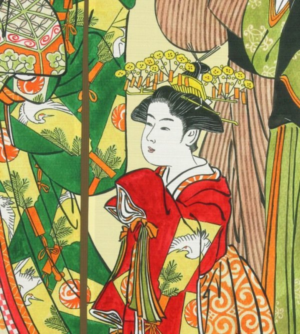 Photo3: Noren nm Japanese door curtain Ukiyoe Oiran 85 x 150cm