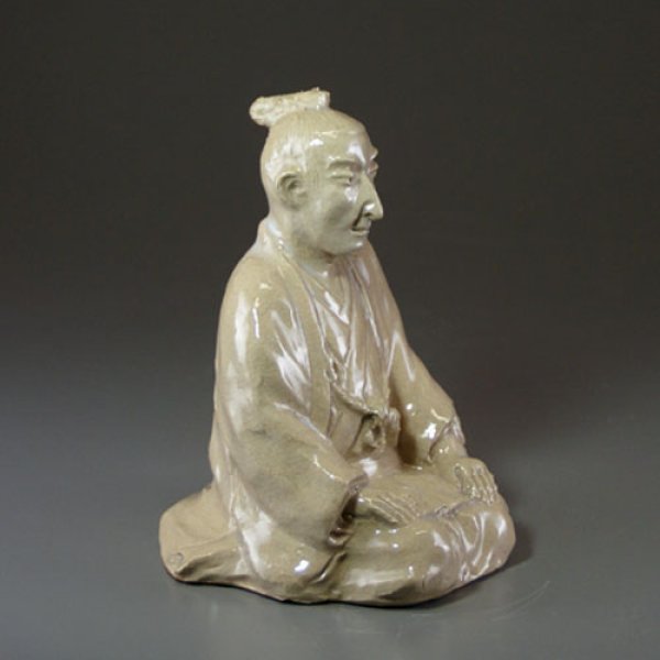 Photo2: Hagi pottery Statue Japanese Samurai figurine Senryuzan Shoin Yoshida H 17cm