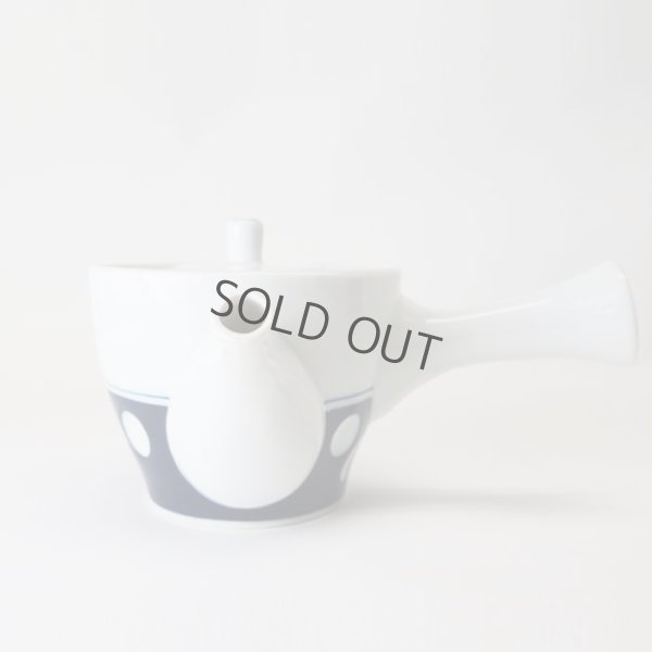 Photo3: Arita porcelain kyusu Japanese tea pot retoro polka dots 320ml