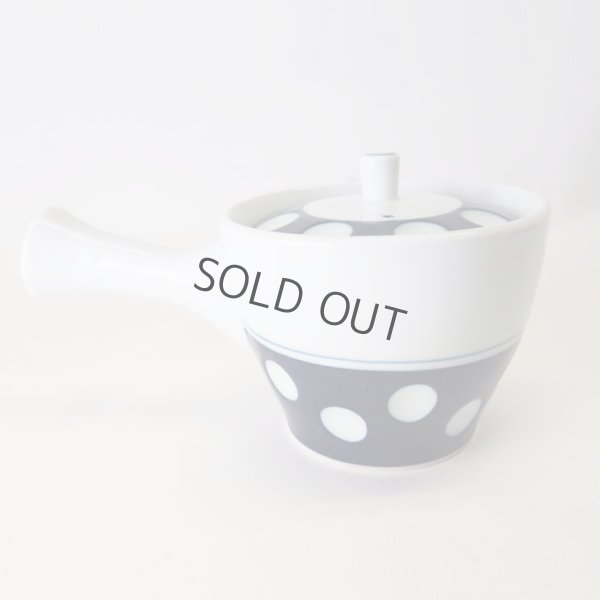 Photo4: Arita porcelain kyusu Japanese tea pot retoro polka dots 320ml