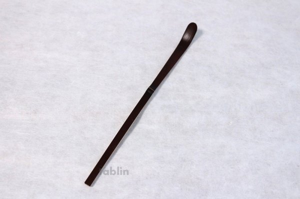 Photo3: Japanese Bamboo teaspoon 18cm Yasaburo Tanimura Suikaen Susu type soot