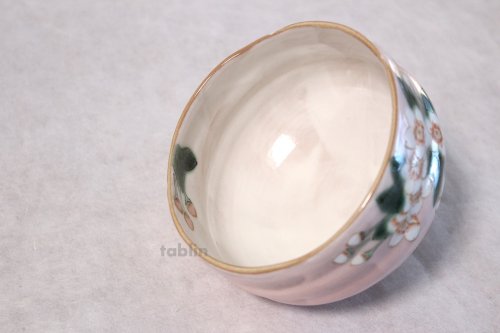 Other Images1: Kutani porcelain tea bowl pink glaze sakura sei chawan Matcha Green Tea Japanese