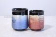 Photo1: Kutani Porcelain Yunomi Ginsai blue red haku m3 Japanese tea cup (set of 2) (1)