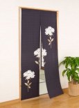 Photo1: Noren Japanese Curtain Doorway flower 85cm x 175cm (1)