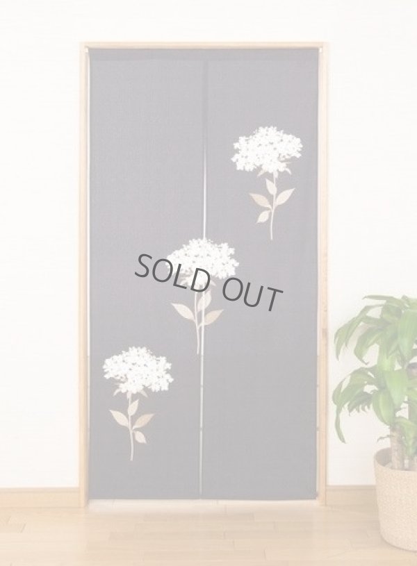 Photo2: Noren Japanese Curtain Doorway flower 85cm x 175cm