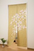 Photo1: Noren Japanese Curtain Doorway Sakura cherry blossoms 85cm x 175cm (1)