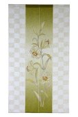 Photo1: Noren Japanese Curtain Doorway Room Divider Yuri flower trad sd 85cm x 150cm (1)