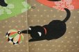 Photo2: Noren Japanese Curtain Doorway Room Divider Neko black cat 85cm x 150cm (2)